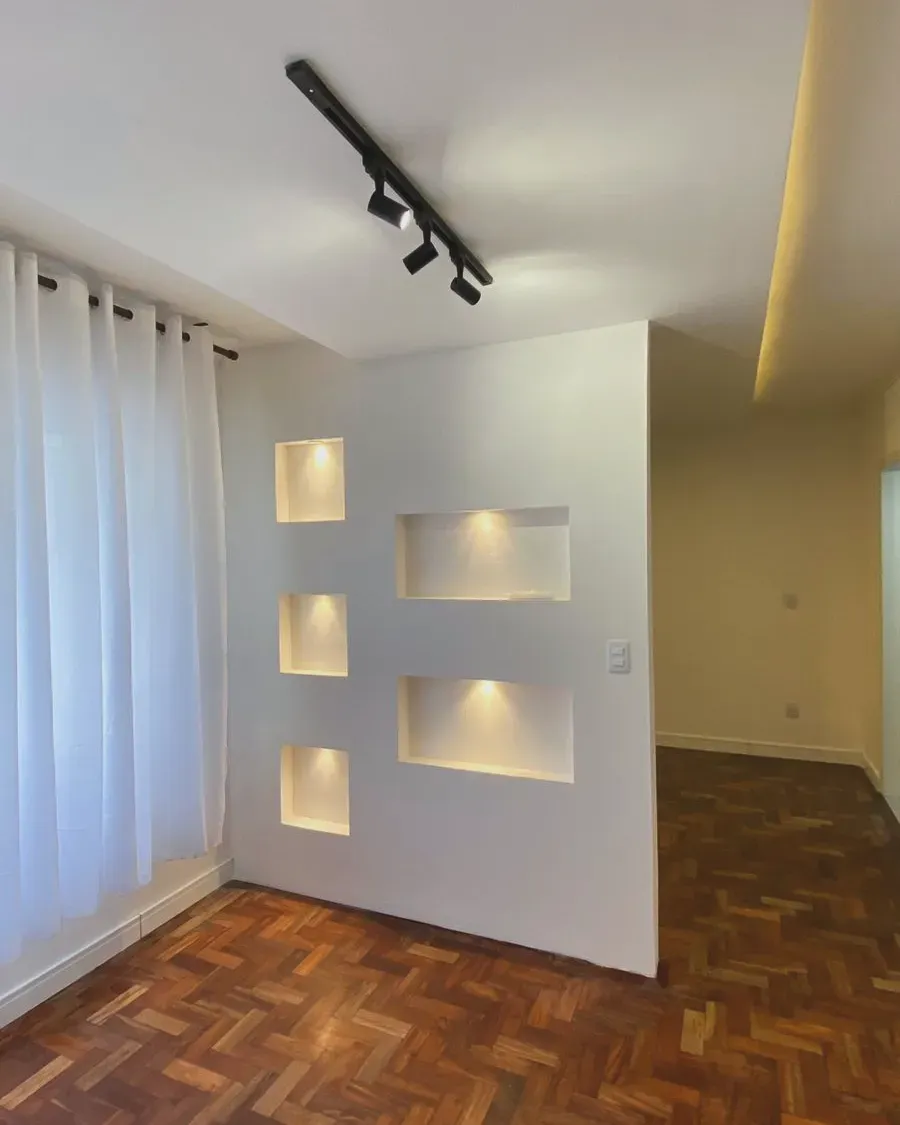 Nichos em gesso com iluminação embutida